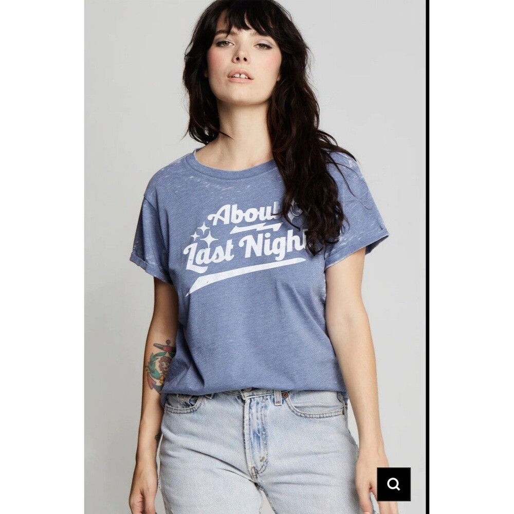 TEEGRAMS ABOUT LAST NIGHT DISTRESSED TEE NWOT